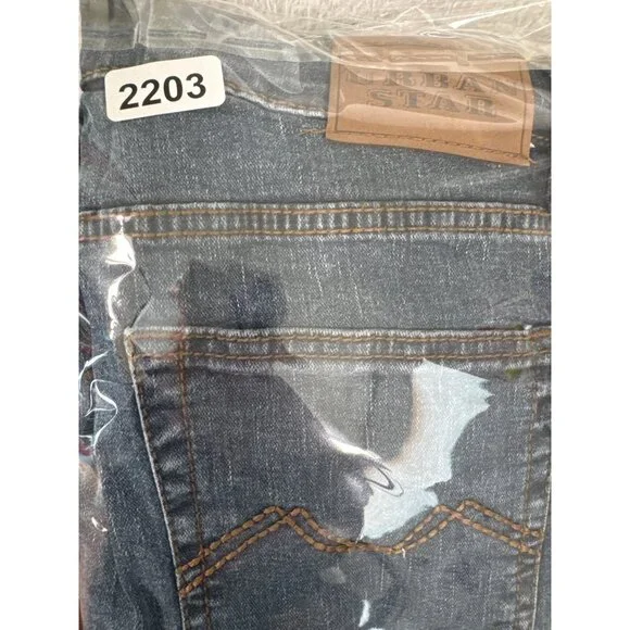 Urban Star Mens 34 Straight Leg Denim Jeans Dark Wash Outdoors Heavy Work - Picture 9 of 9